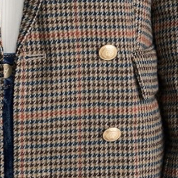 NWT L'Agence Aimee Double-Breasted Boyfriend Blazer Almond Houndstooth 8 - Picture 8 of 8